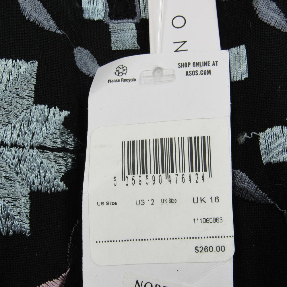 ASOS Black Maxi Dress with Pastel Floral Embroidery - Picture 5 of 7